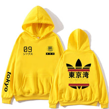 Load image into Gallery viewer, Japanese Funny Cat Wave Printed Fleece Hoodies Winter Japan Style Hip Hop Casual Sweatshirts Ghost Chinese Charater Streetwear