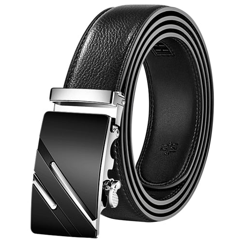 Men Belt Automatic Genuine Leather Luxury Black Belt Men's Belts Automatic Buckle High Quality belt cummerbunds Male