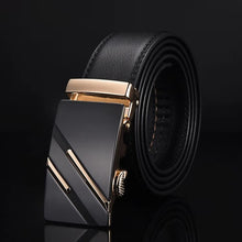Load image into Gallery viewer, Men Belt Automatic Genuine Leather Luxury Black Belt Men&#39;s Belts Automatic Buckle High Quality belt cummerbunds Male