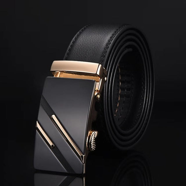 Men Belt Automatic Genuine Leather Luxury Black Belt Men's Belts Automatic Buckle High Quality belt cummerbunds Male