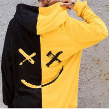 Load image into Gallery viewer, Unisex Hoodies Sweatshirt Happy Smiling Face Print Men Patchwork Hoodies Women Long Sleeve Hooded Pullover Jumper Sweatshirt Men
