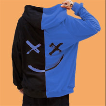 Load image into Gallery viewer, Unisex Hoodies Sweatshirt Happy Smiling Face Print Men Patchwork Hoodies Women Long Sleeve Hooded Pullover Jumper Sweatshirt Men