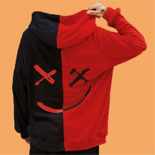 Load image into Gallery viewer, Unisex Hoodies Sweatshirt Happy Smiling Face Print Men Patchwork Hoodies Women Long Sleeve Hooded Pullover Jumper Sweatshirt Men