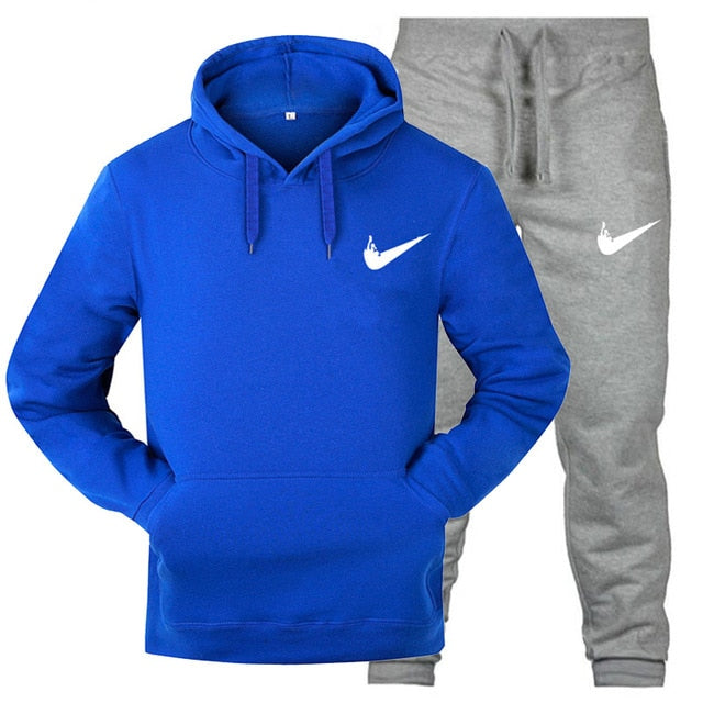 New two-piece fashion hooded sweatshirt sportswear men's sportswear hoodies autumn men's brand hip hop hoodie+jogging pants suit