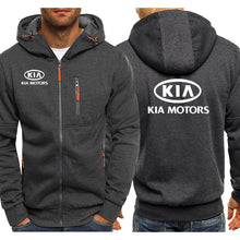 Load image into Gallery viewer, Hoodies Men KIA Car Logo Print Casual Hip Hop Harajuku Long Sleeve Hooded Sweatshirts Mens zipper Jacket Man Hoody Clothing