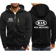 Load image into Gallery viewer, Hoodies Men KIA Car Logo Print Casual Hip Hop Harajuku Long Sleeve Hooded Sweatshirts Mens zipper Jacket Man Hoody Clothing