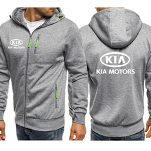 Load image into Gallery viewer, Hoodies Men KIA Car Logo Print Casual Hip Hop Harajuku Long Sleeve Hooded Sweatshirts Mens zipper Jacket Man Hoody Clothing