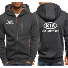 Load image into Gallery viewer, Hoodies Men KIA Car Logo Print Casual Hip Hop Harajuku Long Sleeve Hooded Sweatshirts Mens zipper Jacket Man Hoody Clothing