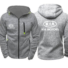 Load image into Gallery viewer, Hoodies Men KIA Car Logo Print Casual Hip Hop Harajuku Long Sleeve Hooded Sweatshirts Mens zipper Jacket Man Hoody Clothing