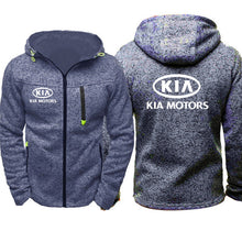 Load image into Gallery viewer, Hoodies Men KIA Car Logo Print Casual Hip Hop Harajuku Long Sleeve Hooded Sweatshirts Mens zipper Jacket Man Hoody Clothing