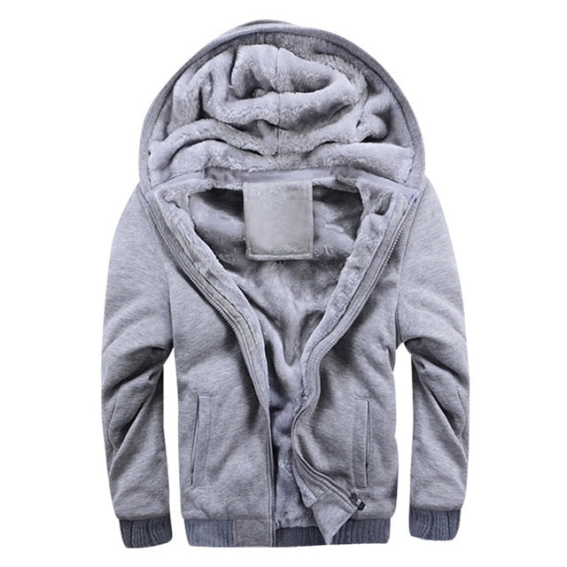 WENYUJH 2019 Winter New Tracksuit Men Fashion Thicken Velvet Casual Hooded Warm Thick Hoodie Solid Moleton Masculino Sweatshirt