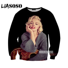 Load image into Gallery viewer, LIASOSOS 2018 HOT Sexy Marilyn Monroe Harajuku Sweatshirts 3D Printed Unisex Brand Clothing Classic beauty Long Sleeve Tops G068