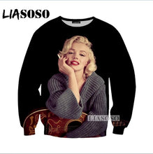 Load image into Gallery viewer, LIASOSOS 2018 HOT Sexy Marilyn Monroe Harajuku Sweatshirts 3D Printed Unisex Brand Clothing Classic beauty Long Sleeve Tops G068