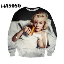 Load image into Gallery viewer, LIASOSOS 2018 HOT Sexy Marilyn Monroe Harajuku Sweatshirts 3D Printed Unisex Brand Clothing Classic beauty Long Sleeve Tops G068