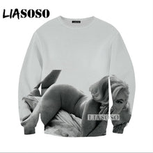 Load image into Gallery viewer, LIASOSOS 2018 HOT Sexy Marilyn Monroe Harajuku Sweatshirts 3D Printed Unisex Brand Clothing Classic beauty Long Sleeve Tops G068