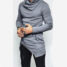 Load image into Gallery viewer, Plus Size 5XL Men&#39;s Hoodies Unbalance Hem Pocket Long Sleeve Sweatshirt For Men Clothing Autumn Turtleneck Sweatshirt Top